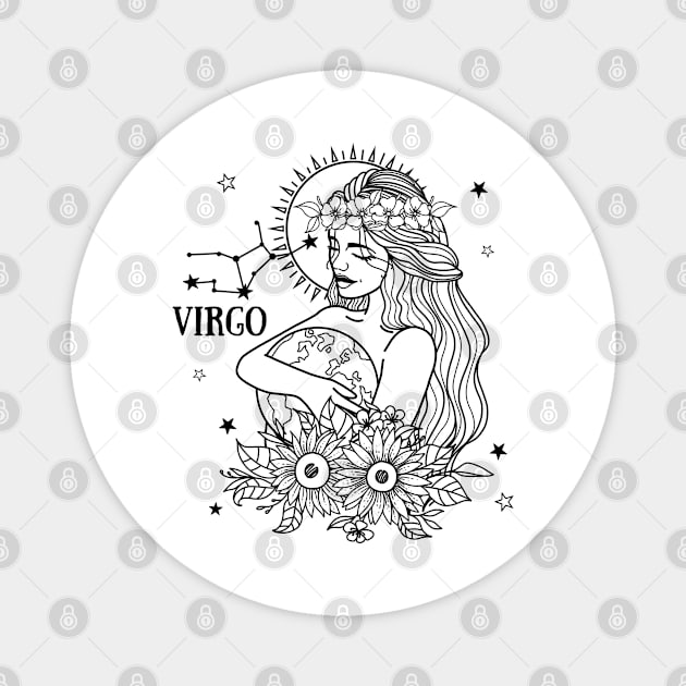 Zodiac Garden Floral Design: Virgo Magnet by The Cosmic Pharmacist